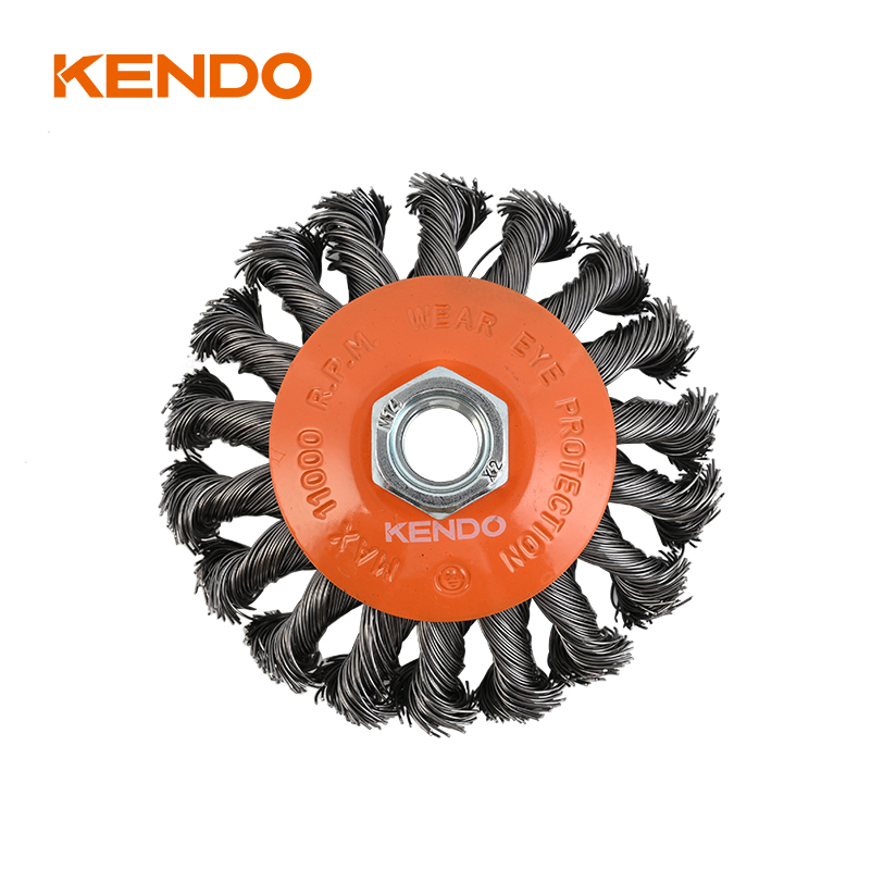 ベベルブラシ、結び目のあるワイヤー