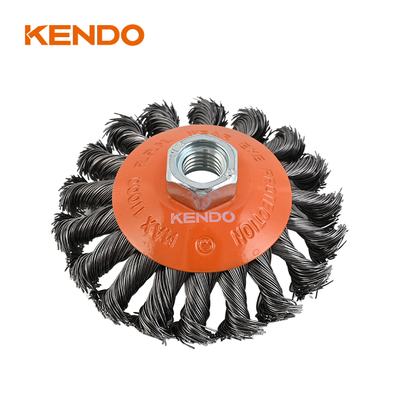 ベベルブラシ、結び目のあるワイヤー