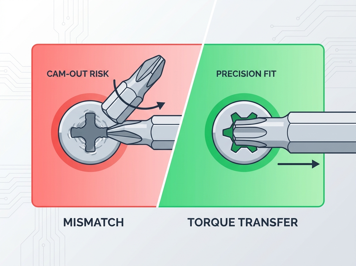 ドライバービットのサイズとプロファイル