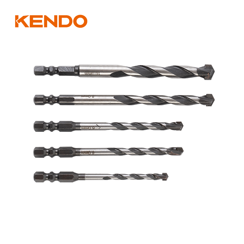 5pc Multi-purpose Drill Bit Set, White & Black Finish